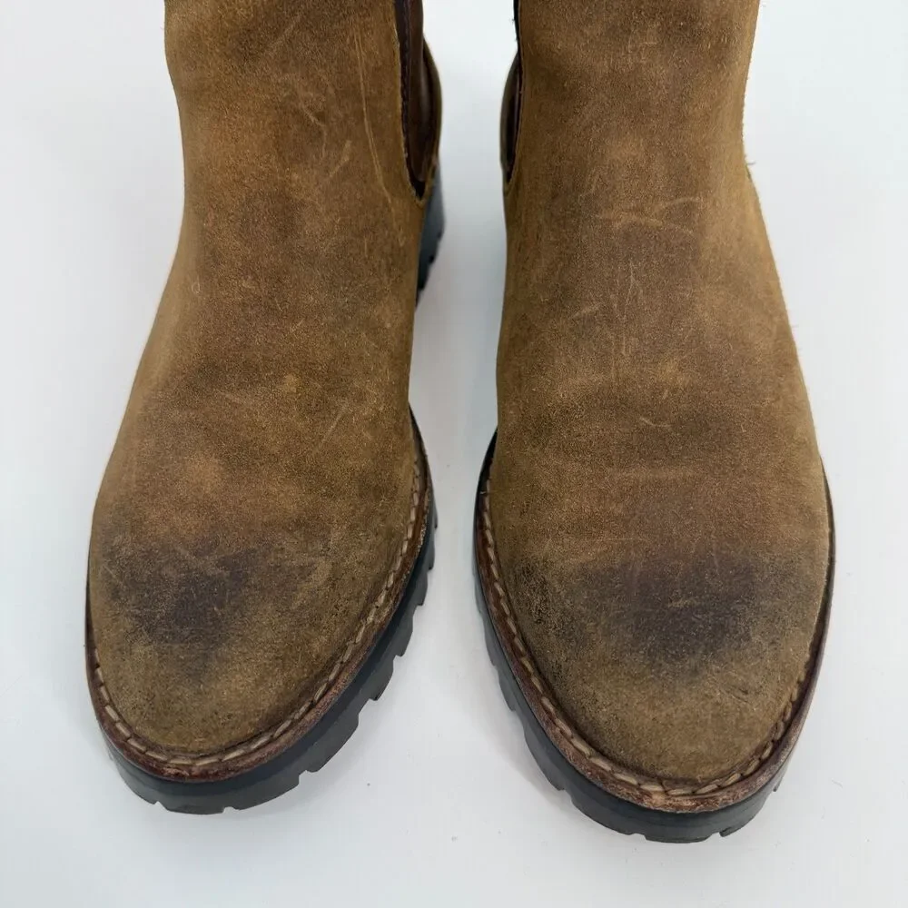 Thursday Boots Legend Safari Chelsea Boots Suede Brown Leather Nubuck Women 9
